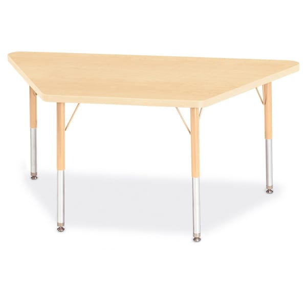 Jonti-Craft Berries Trapezoid Activity Tables, 24 in. x 48 in., E-height, Maple/Maple/Camel 6438JCE251 - main